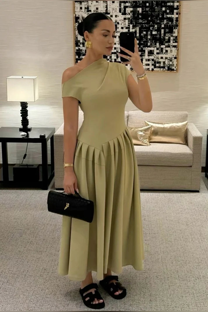 Sonja I Maxikleid mit kurzen Ärmeln