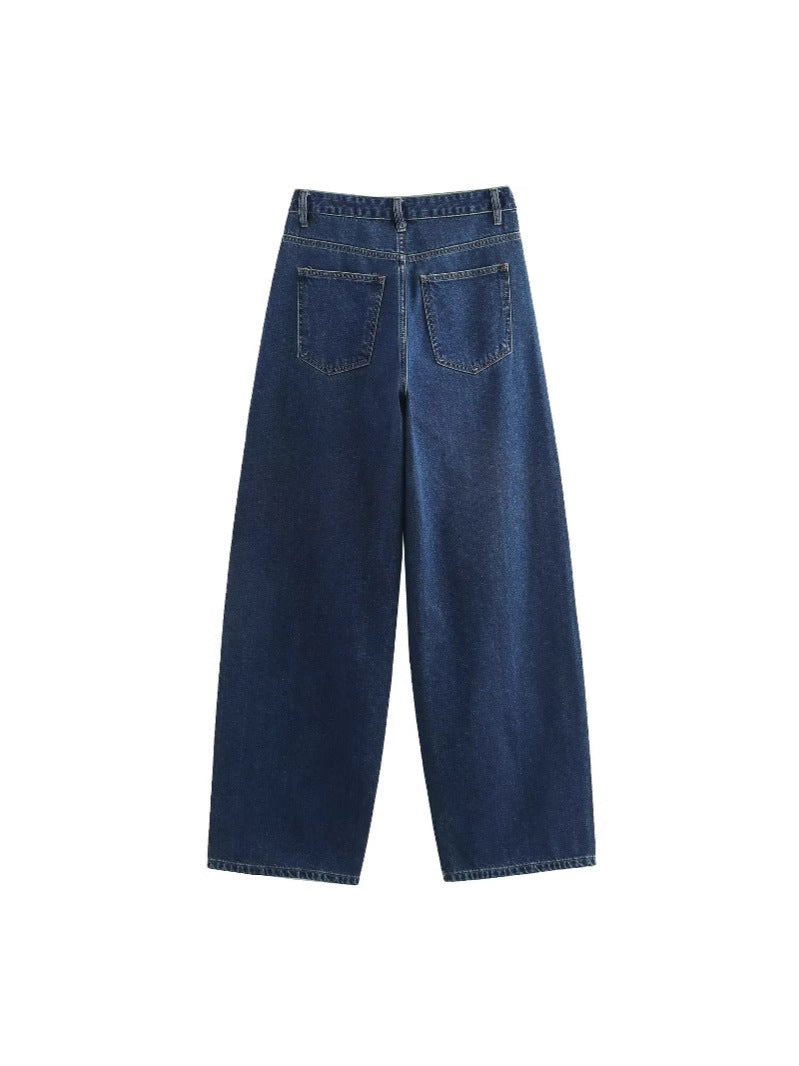 Wide-Leg Jeans mit schrägem Schnitt