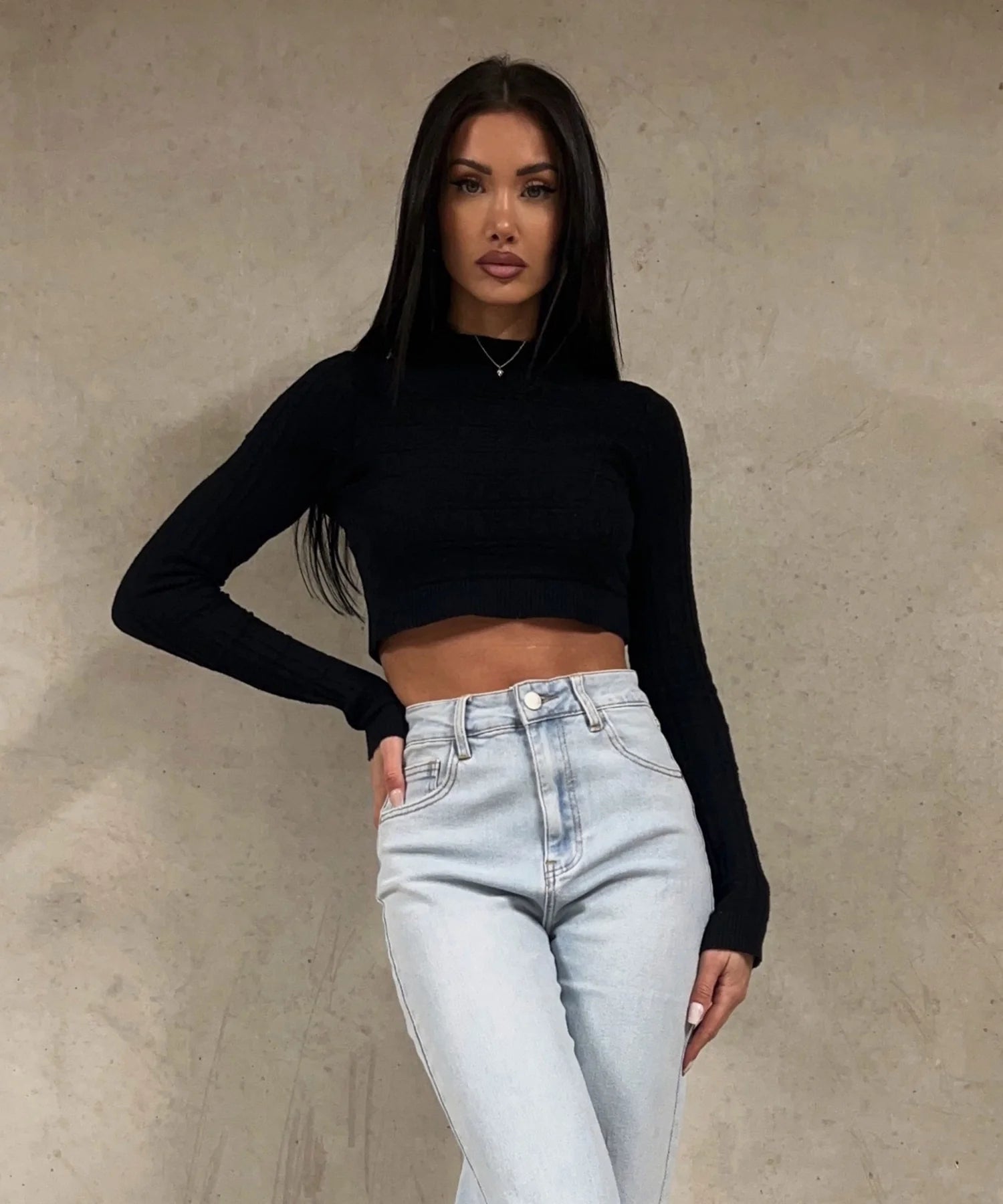Stretch Wide Leg Jeans Sawi Blau