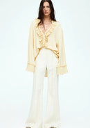 Ruffle Bluse - Buttergelb