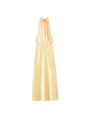 Satin Neckholder-Maxikleid