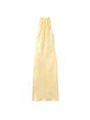 Satin Neckholder-Maxikleid