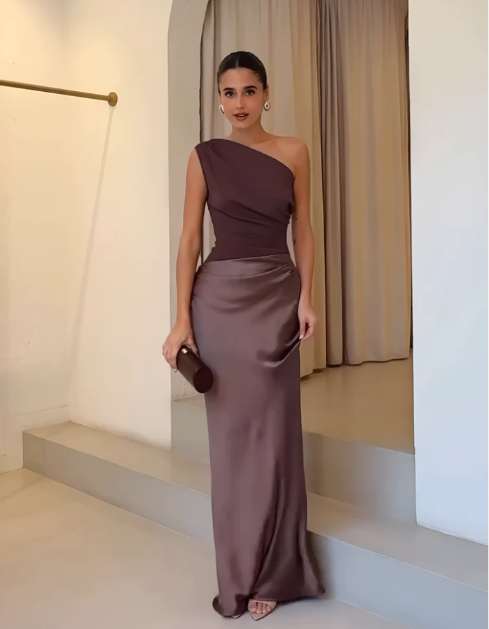 Elegance One-Shoulder Maxikleid