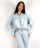 Stretch Wide Leg Jeans Tria Blau