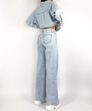 Stretch Wide Leg Jeans Tria Blau