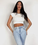 Stretch Wide Leg Jeans Herzen Blau