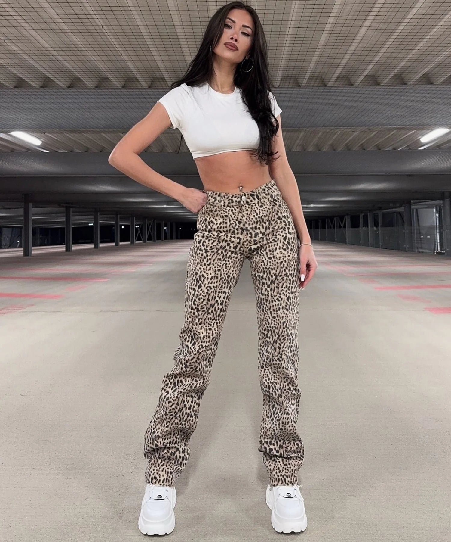 Stretch Wide Leg Jeans Leo