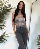 Stretch Wide Leg Jeans Mid Grau