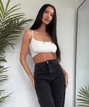 Stretch Wide Leg Jeans Schwarz
