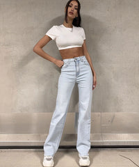 Stretch Wide Leg Jeans Sola Blau