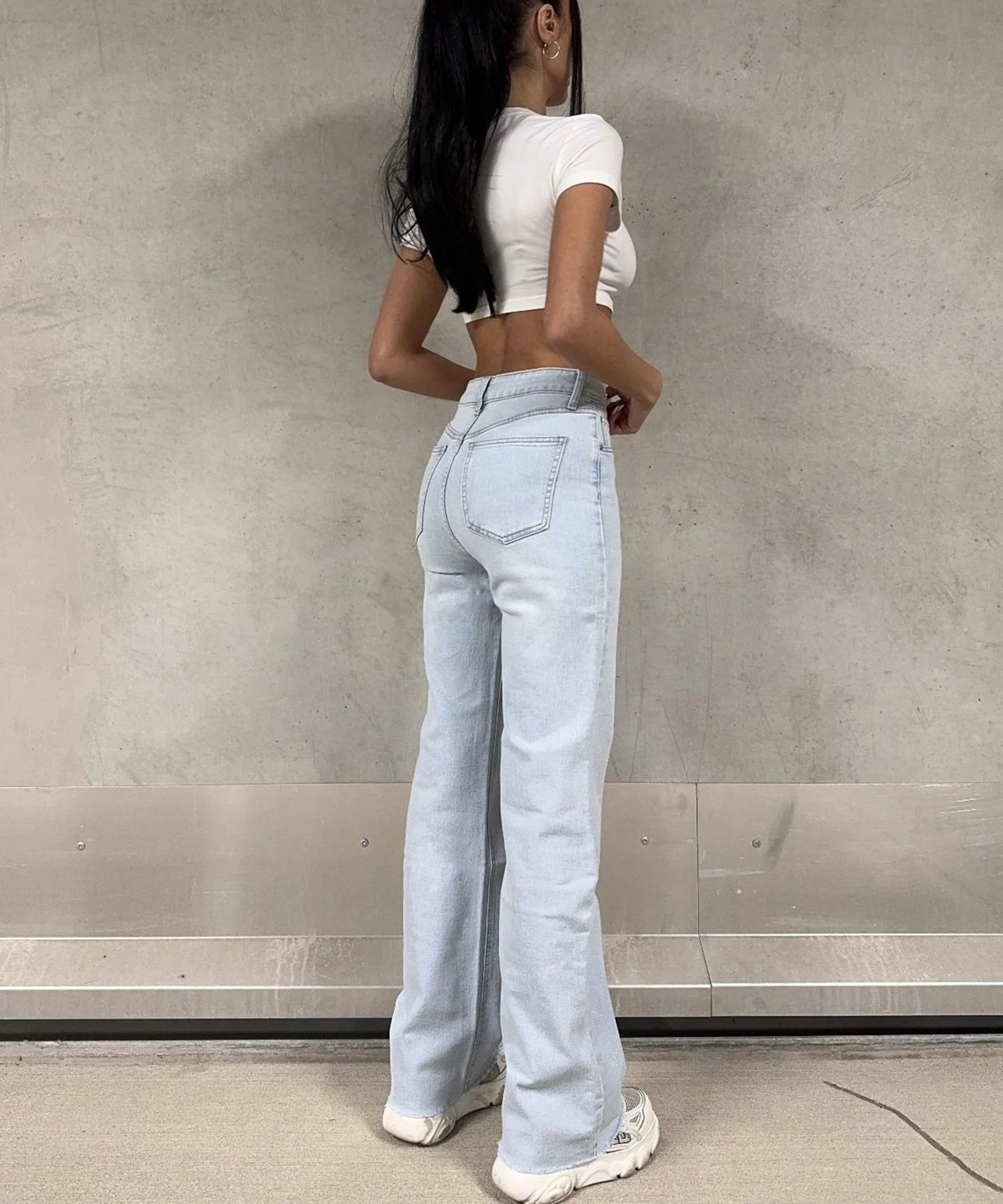 Stretch Wide Leg Jeans Sola Blau